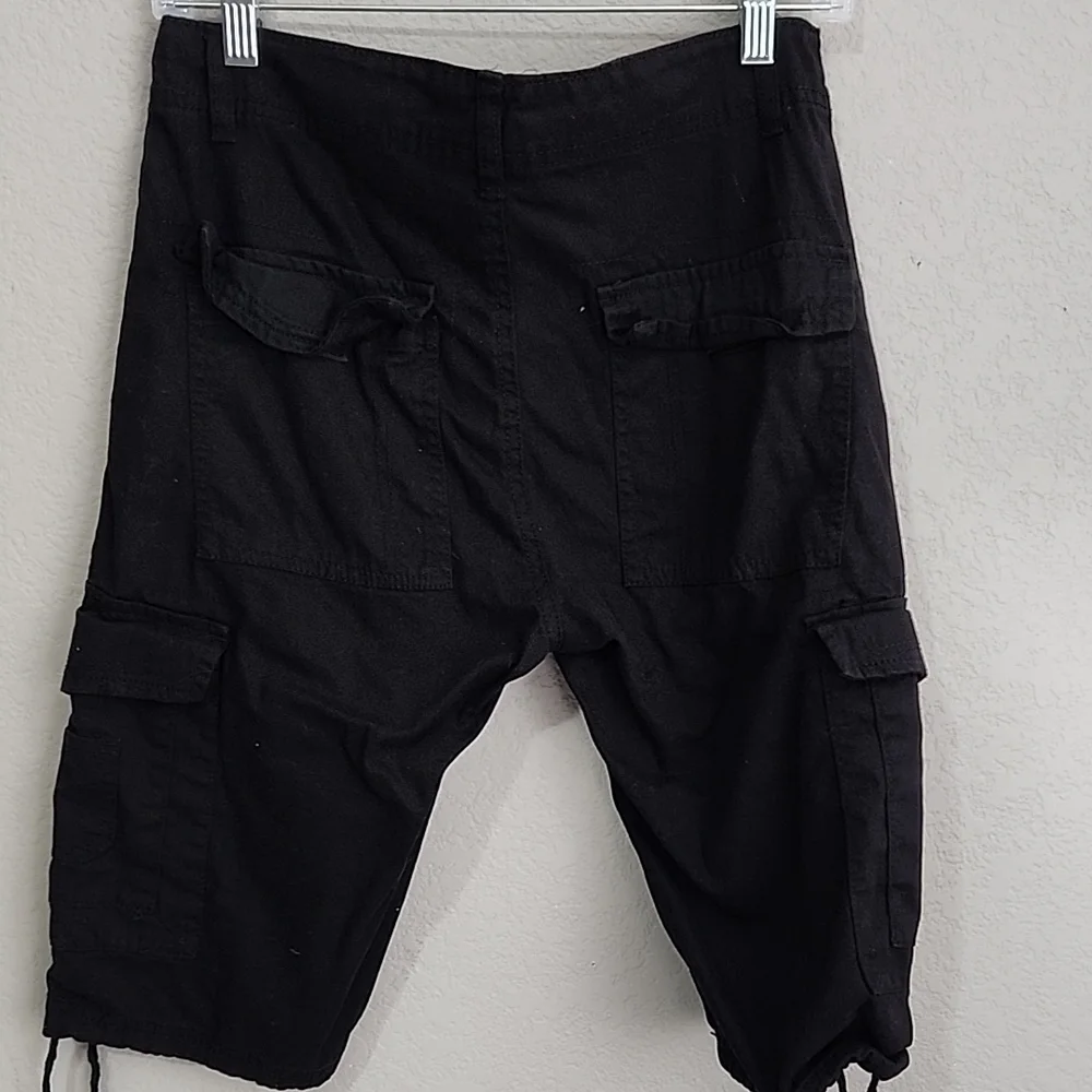 Ring of Fire Shorts Mens Messenger Cargo Size 30 Black Long